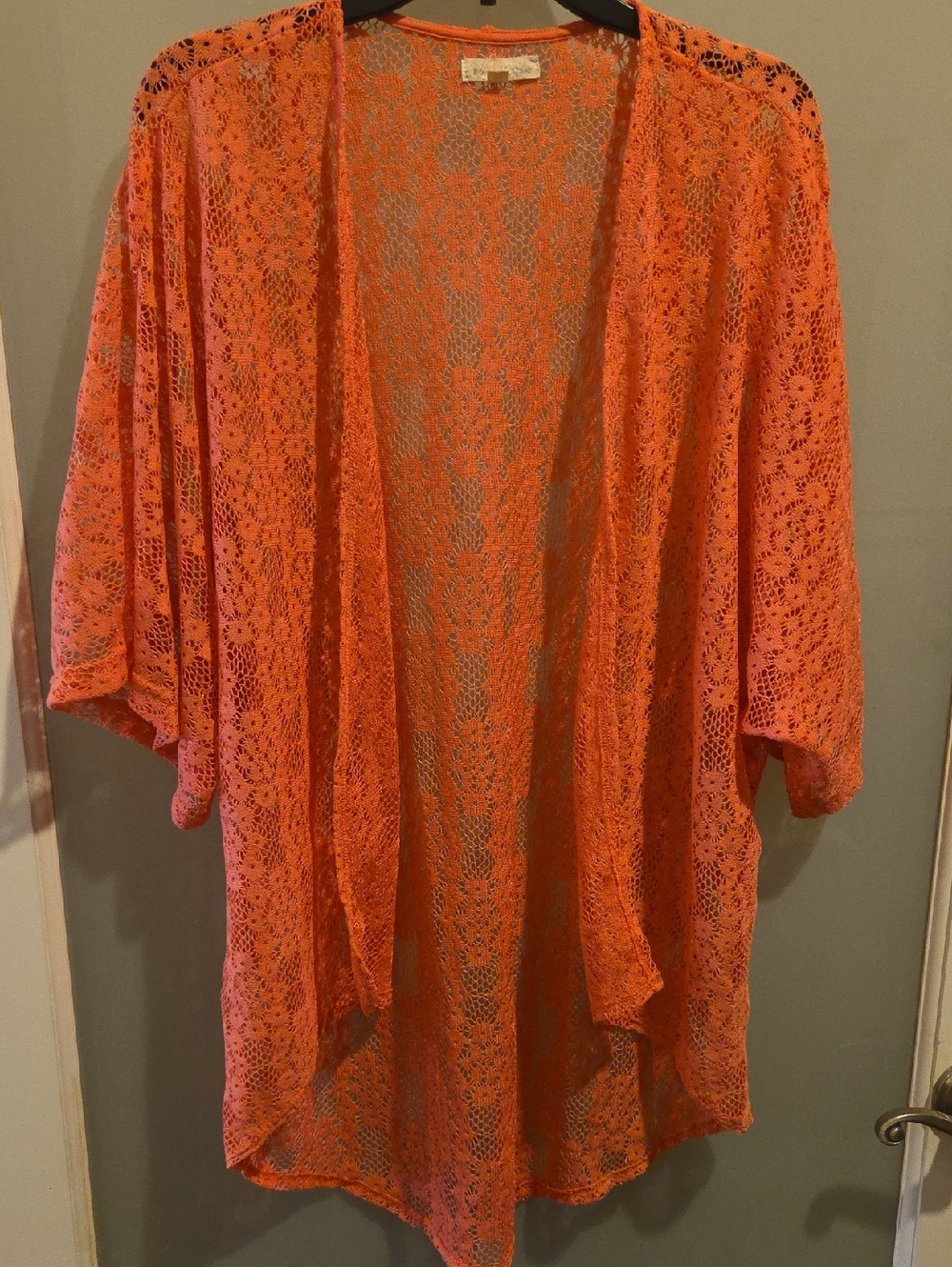 Vero Moda Orange Crochet Openwork Top